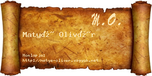 Matyé Olivér névjegykártya
